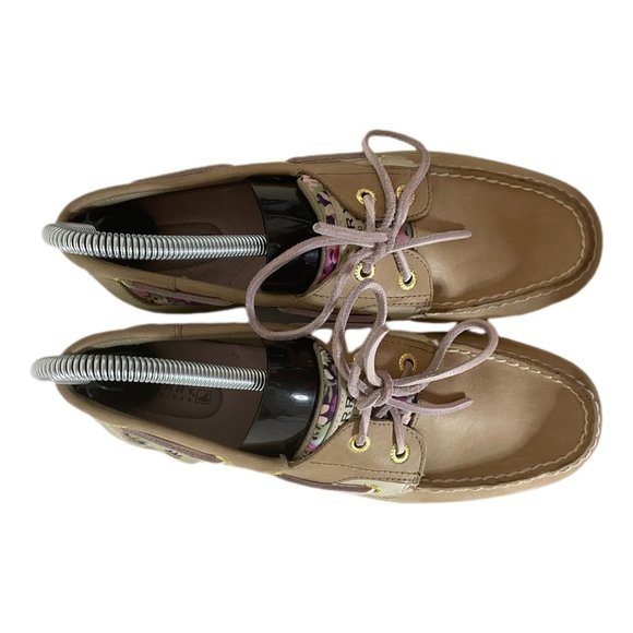 Sperry Loafers Women’s Size 8 M Liberty Art Tan Boat Shoes Bluefish Floral - Picture 6 of 10